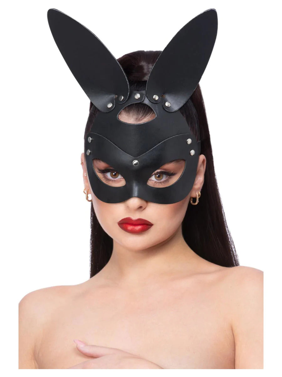 Fever naamio Leather Bunny, black