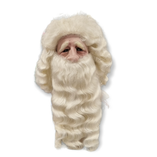 Joulupukin partasetti Deluxe (peruukki, parta, viikset ja kulmakarvat)