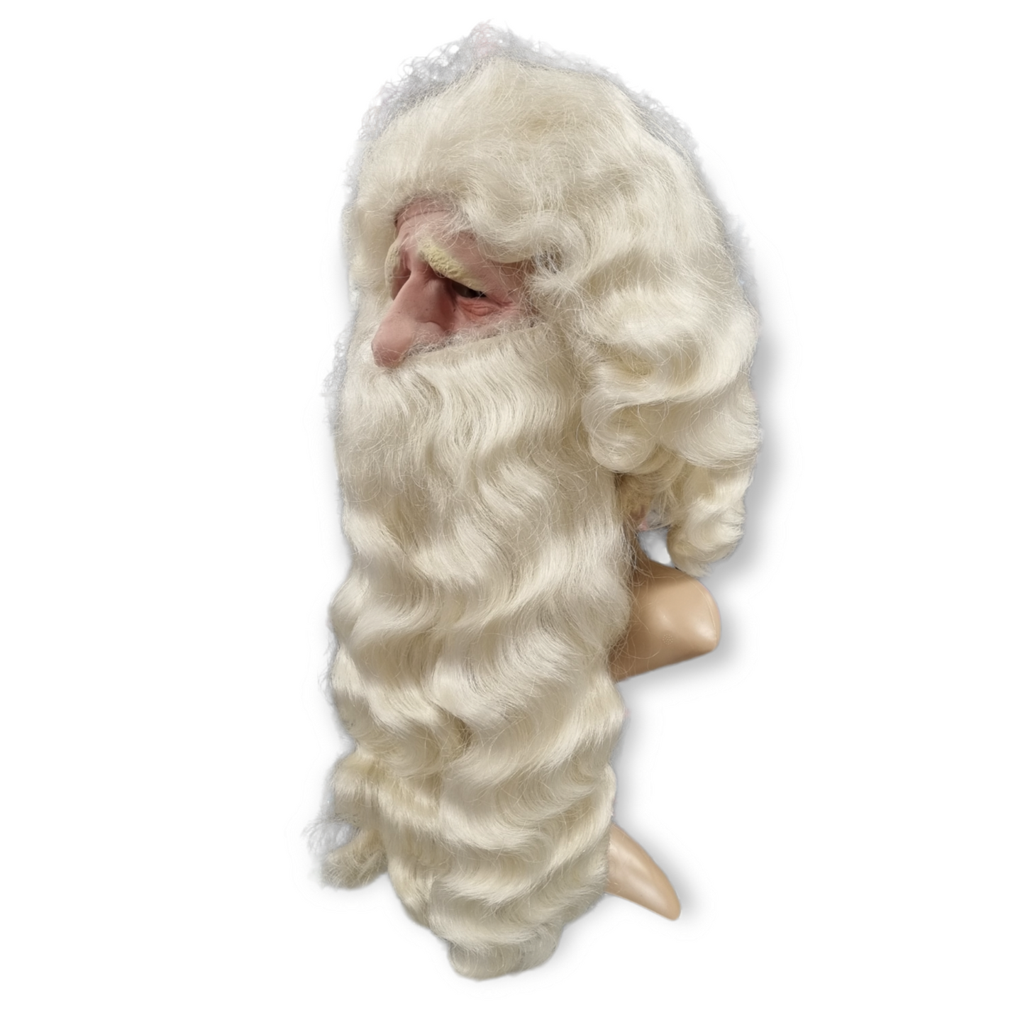 Joulupukin partasetti Deluxe (peruukki, parta, viikset ja kulmakarvat)