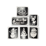 Tarrakiinnitteinen sapluunasetti Merry Christmas (6kpl lajitelma)