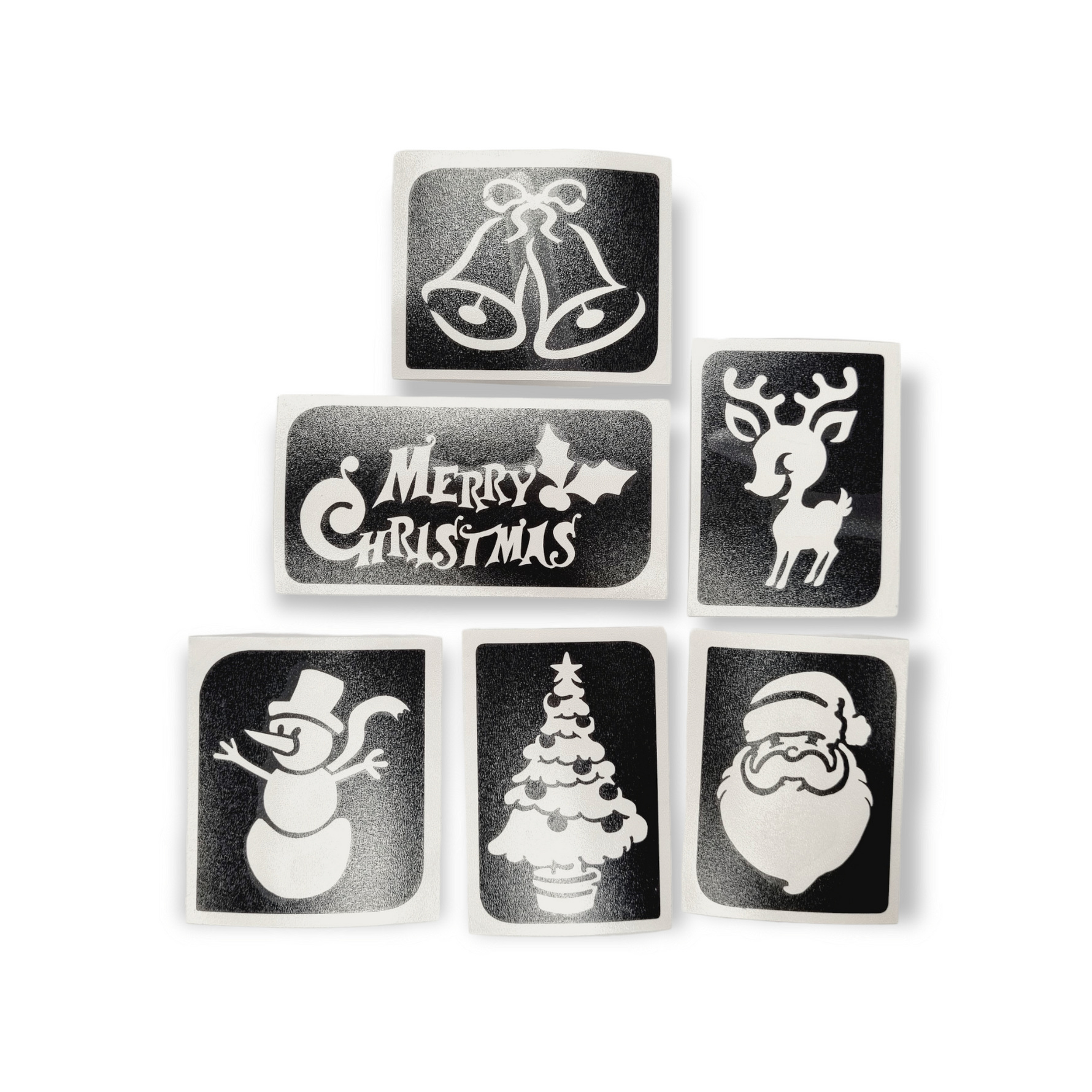 Tarrakiinnitteinen sapluunasetti Merry Christmas (6kpl lajitelma)