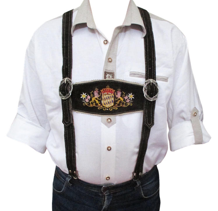 Aidot Oktoberfest Lederhosen nahkaiset henkselit, ruskea