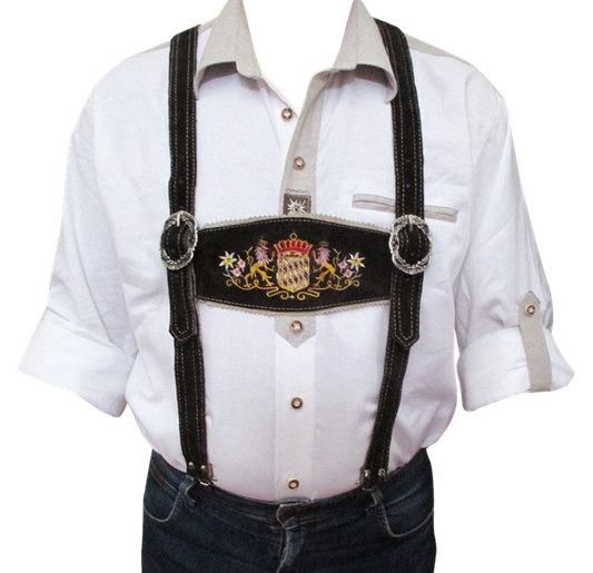 Aidot Oktoberfest Lederhosen nahkaiset henkselit, ruskea