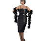 20-luvun flapper-asu, musta, pitkä helma