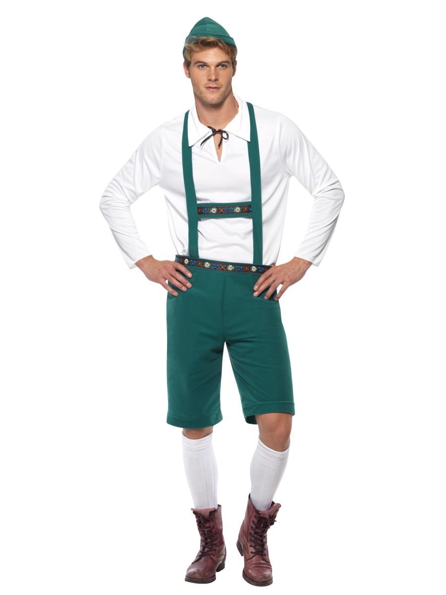Oktoberfest -asu (housut, paita ja hattu), vihreä