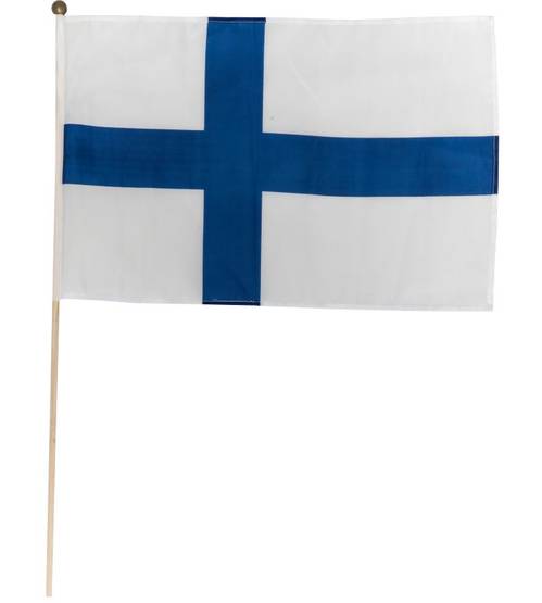 Suomen lippu puuvarrella