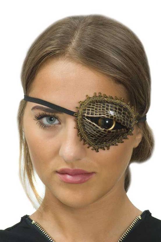 Silmälappu Steampunk Snake Eye, ruskea