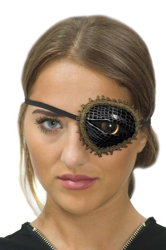Silmälappu Steampunk Snake Eye, musta